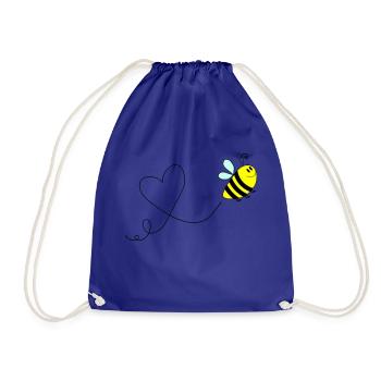 Bee Comic Love 3 - Drawstring Bag - royal blue - Front
