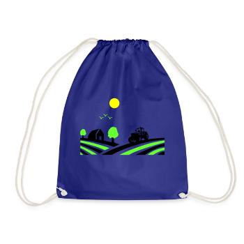 Tractor Farm - Drawstring Bag - royal blue - Front