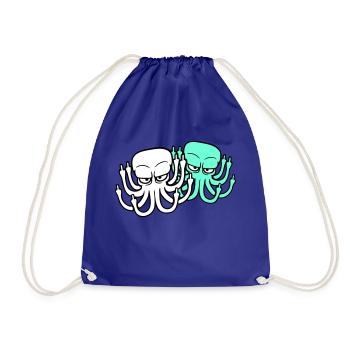 2 Pieuvre Majeur Insulte Fuck Off Équipe - Sac de sport léger - bleu roi - Devant