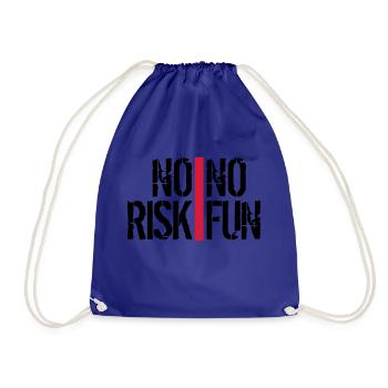 bars stripes spontaneous font no risk no fun spr - Drawstring Bag - royal blue - Front