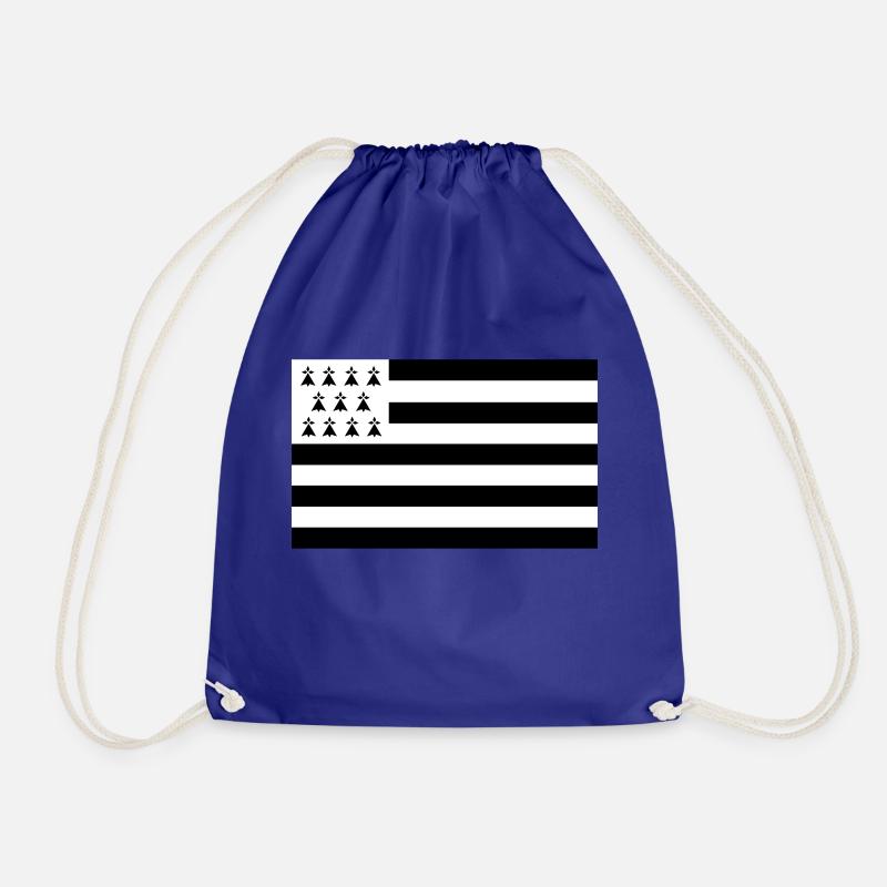 Breton Flag - Drawstring Bag - royal blue