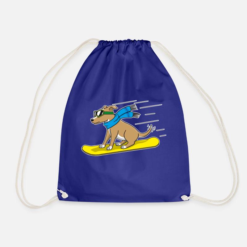 Snowboard Dog - Drawstring Bag - royal blue