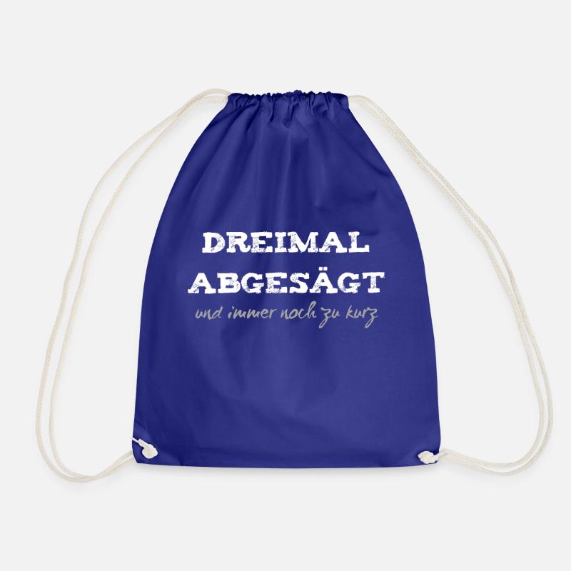 Zimmermann Spruch "Dreimal abgesägt" | Handwerker - Turnbeutel - Königsblau