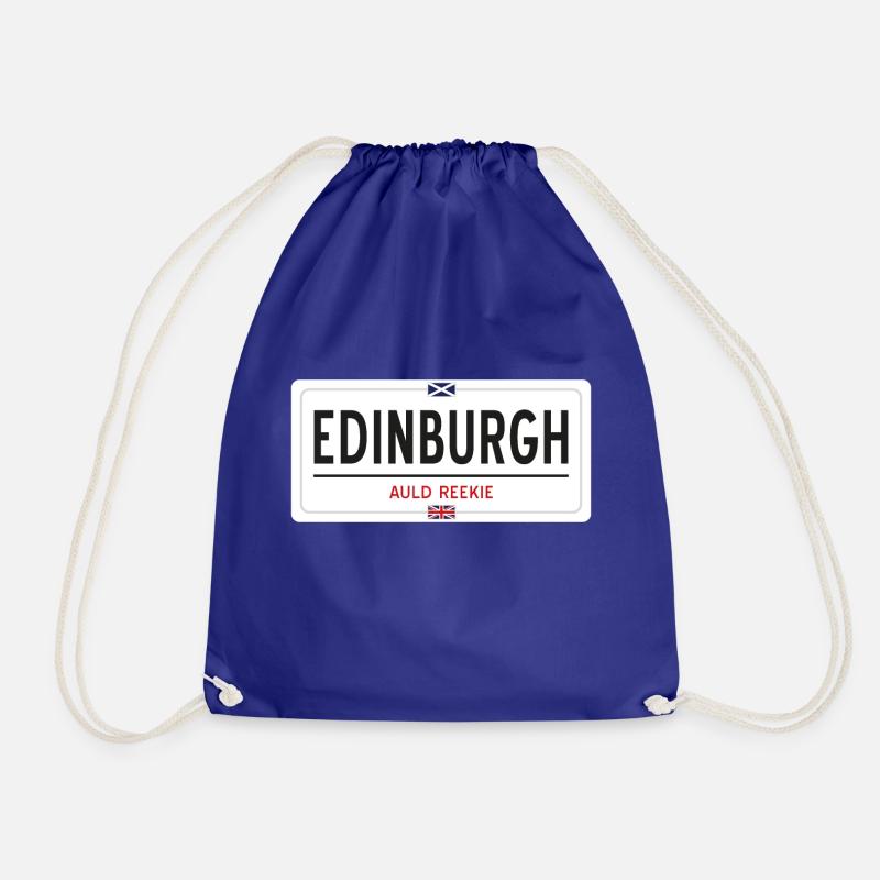 Edinburgh town sign - Drawstring Bag - royal blue