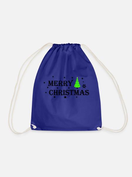 Merry Christmas - Turnbeutel - Königsblau
