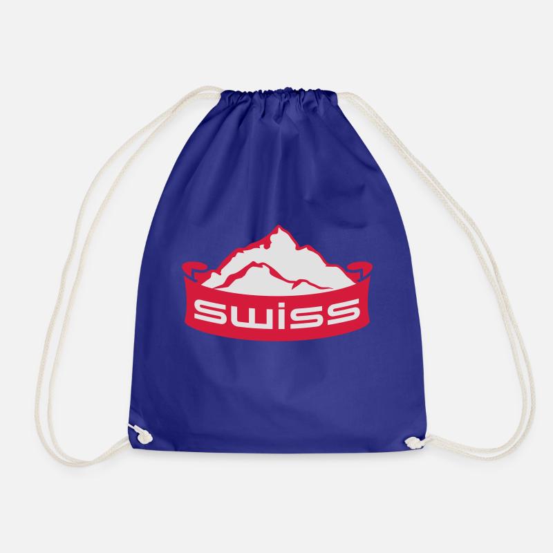 Swiss Mountain Banner Logo - Drawstring Bag - royal blue