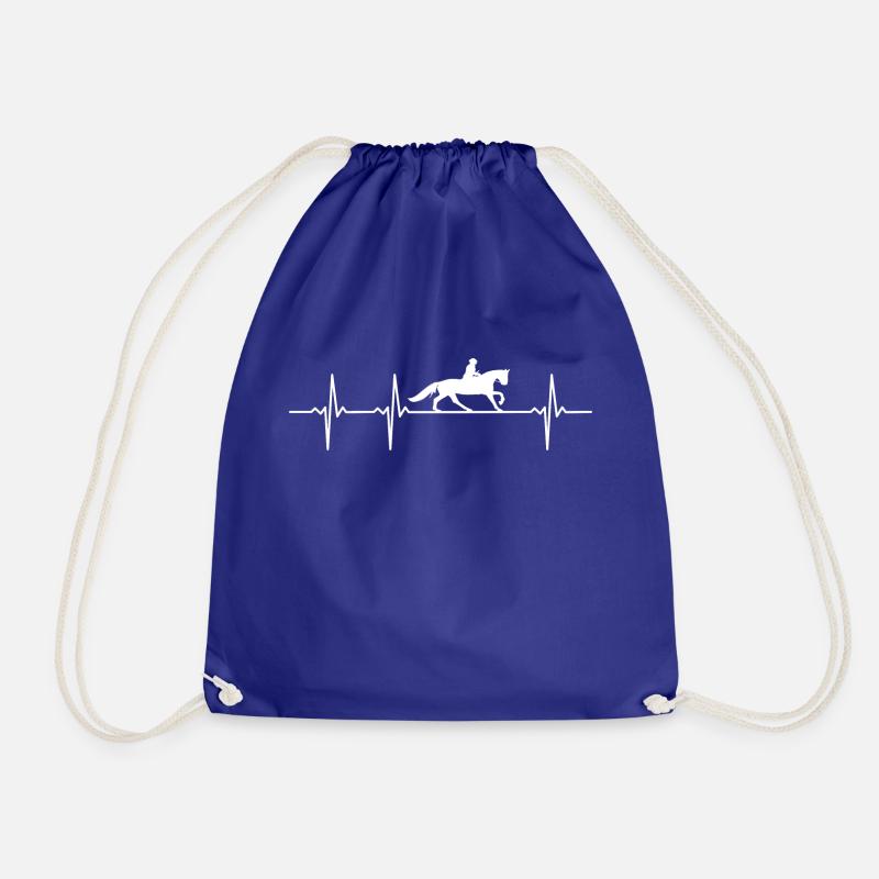Heartbeat Riding Rider hobby - Drawstring Bag - royal blue