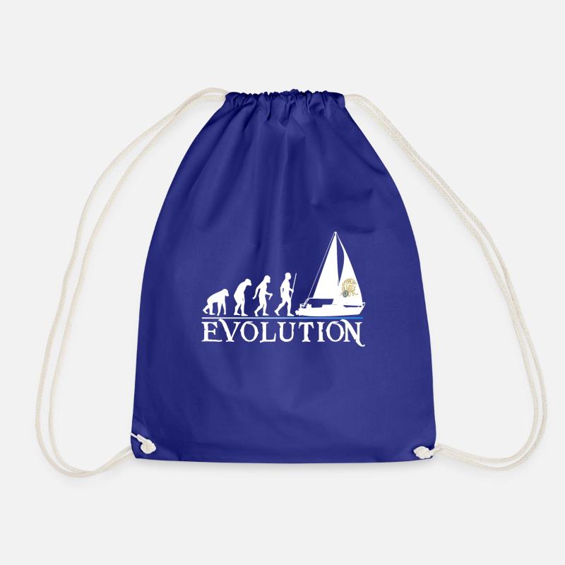 Evolution white version - Drawstring Bag - royal blue