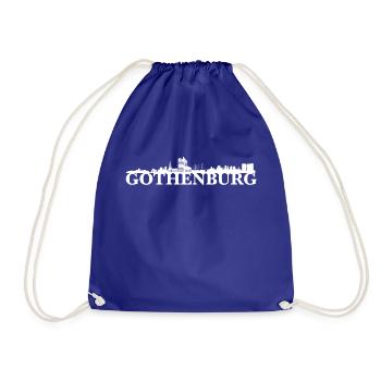 Gothenburg Sweden skyline gift idea - Drawstring Bag - royal blue - Front