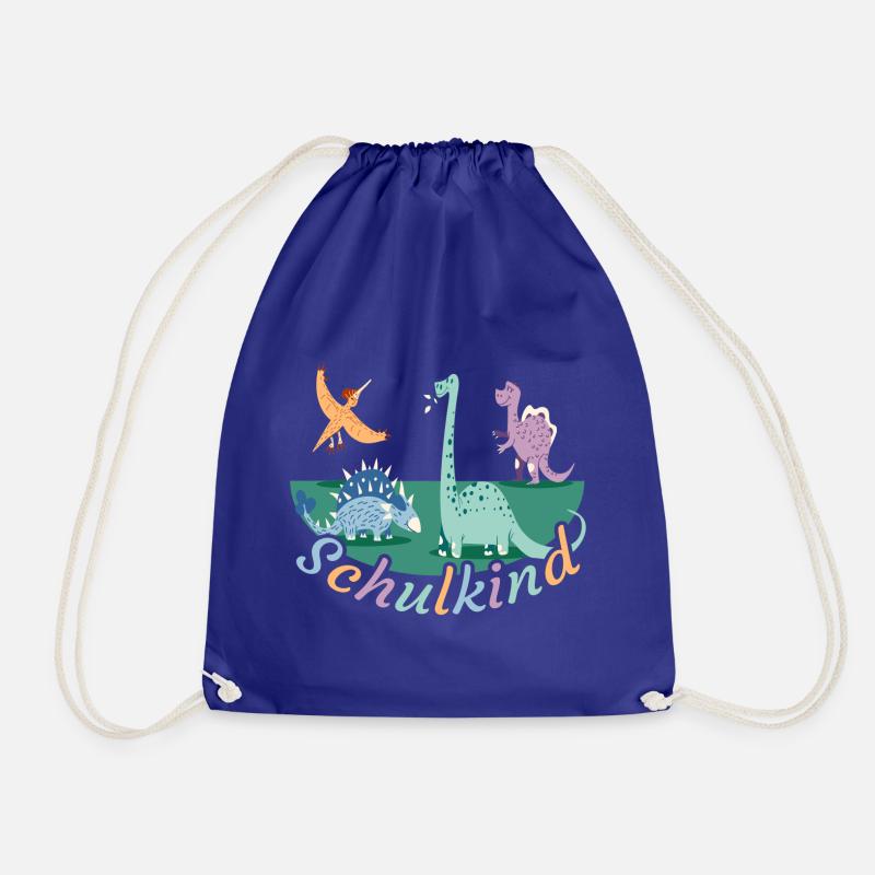 Schulkind Dinosaurier Geschenk - Turnbeutel - Königsblau