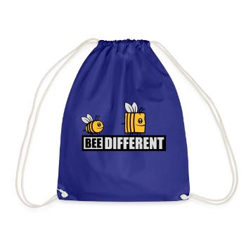 bee different saying quote - Drawstring Bag - royal blue - Front