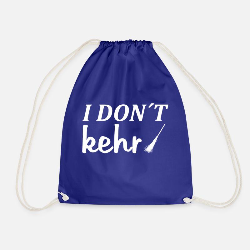 I don't sweep white - Drawstring Bag - royal blue