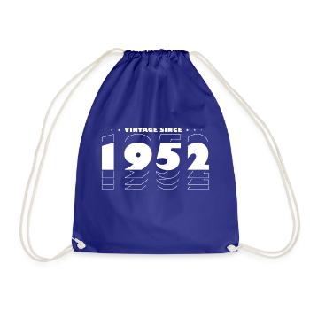 Zeitloser Vintage-Stil von 1952 - 73. Geburtstag - Turnbeutel - Königsblau - Vorne