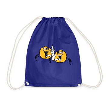 2 friends team couple stoned kiffen kiffer stoned h - Drawstring Bag - royal blue - Front