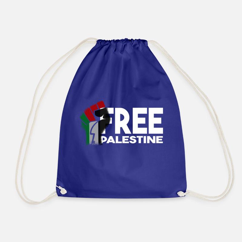 free palestine - Drawstring Bag - royal blue