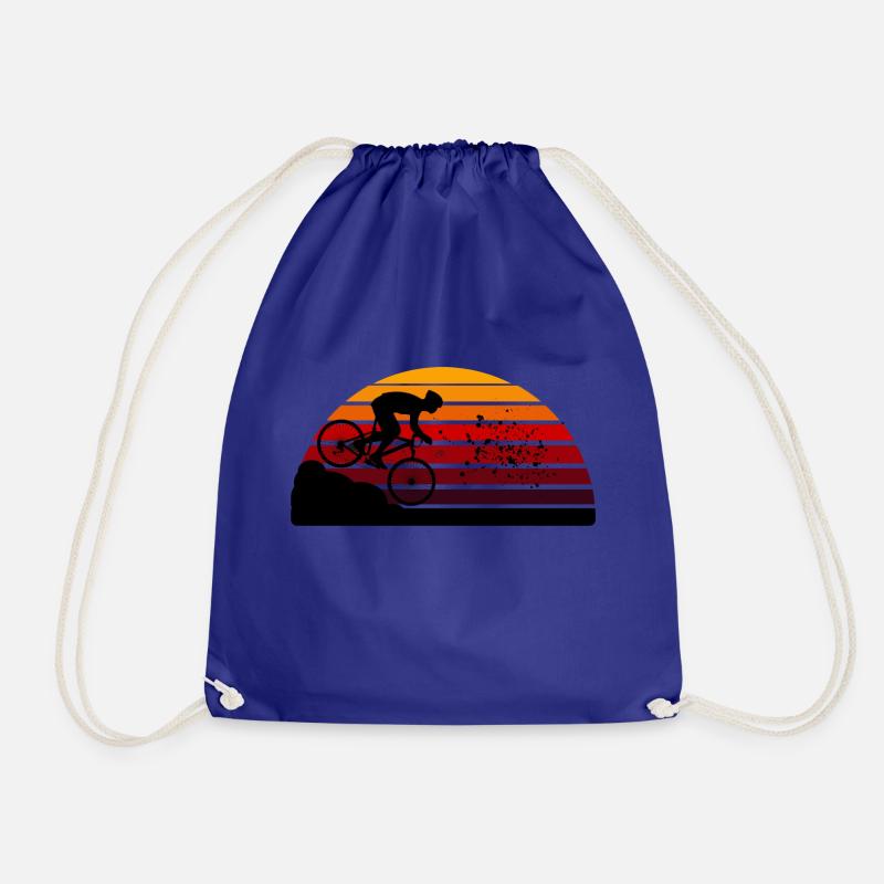 vintage bike - Drawstring Bag - royal blue