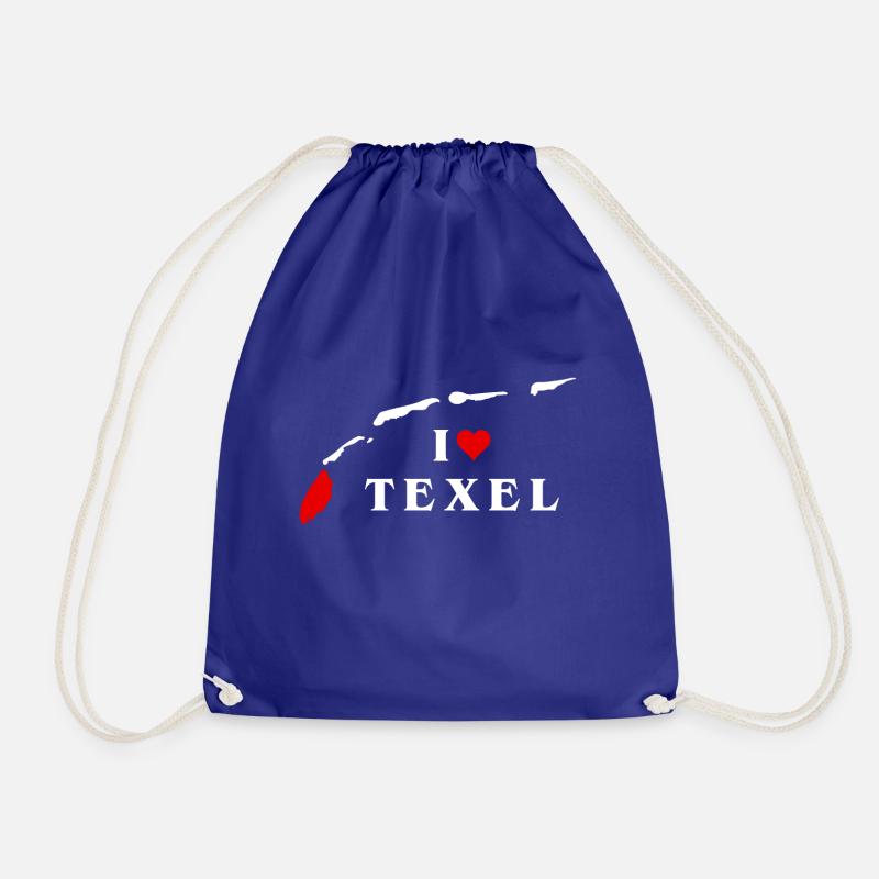 I Love Texel - Drawstring Bag - royal blue