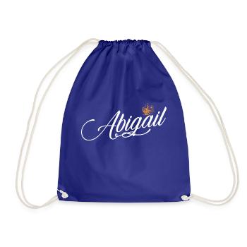 Abigail Custom Name for Women Kids Toddlers - - Drawstring Bag - royal blue - Front