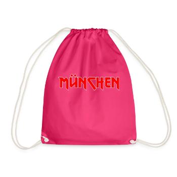 Modisches Heimat MÜNCHEN Metal-Design - Turnbeutel - Fuchsia - Vorne