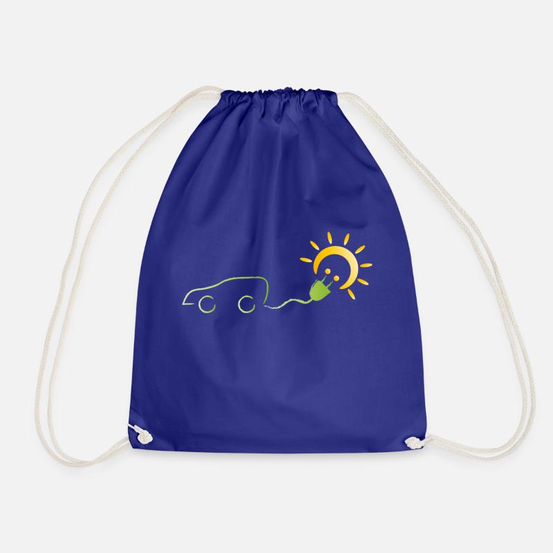 electric car solar energy - Drawstring Bag - royal blue