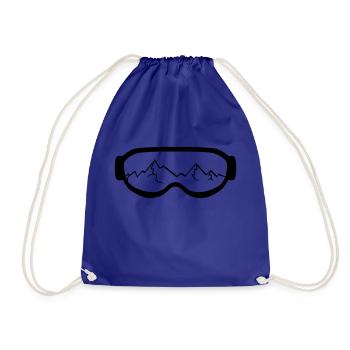 Cracks cracked mountains driving snowboard ski - Drawstring Bag - royal blue - Front