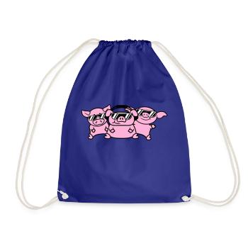 3 DJ Party Pigs Équipe Trois amis Équipe de fête - Sac de sport léger - bleu roi - Devant