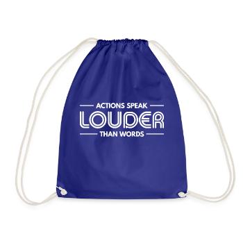 Actions Speak Louder Than Words - Motivation Gift - Drawstring Bag - royal blue - Front