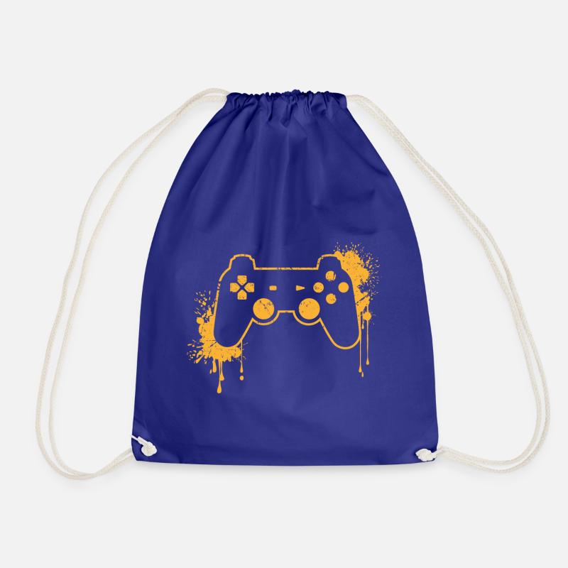CONTROLLER RETRO in gelb - Turnbeutel - Königsblau