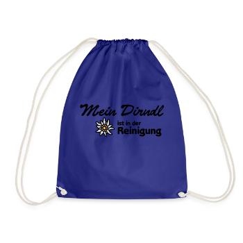 "My dirndl is in the cleaning" | - Drawstring Bag - royal blue - Front
