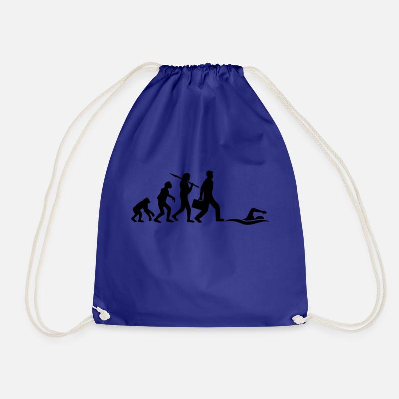evolution entwicklung geboren zum schwimmen logo s - Turnbeutel - Königsblau