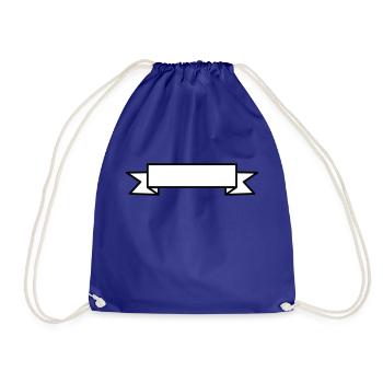 White Ribbon Banner - Drawstring Bag - royal blue - Front