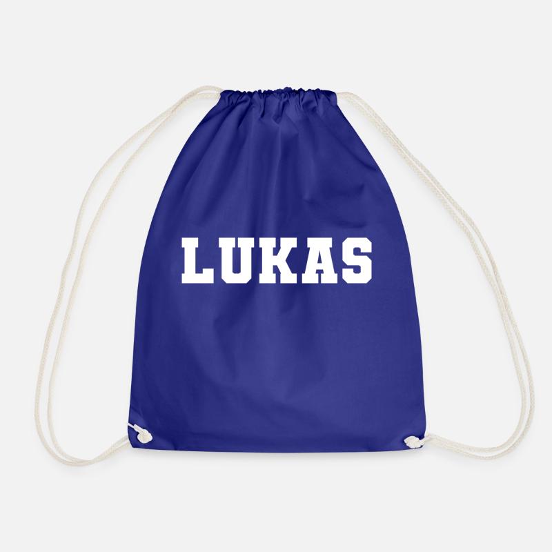 Name - Lukas - Turnbeutel - Königsblau