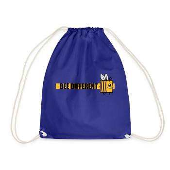 bee different saying quote - Drawstring Bag - royal blue - Front