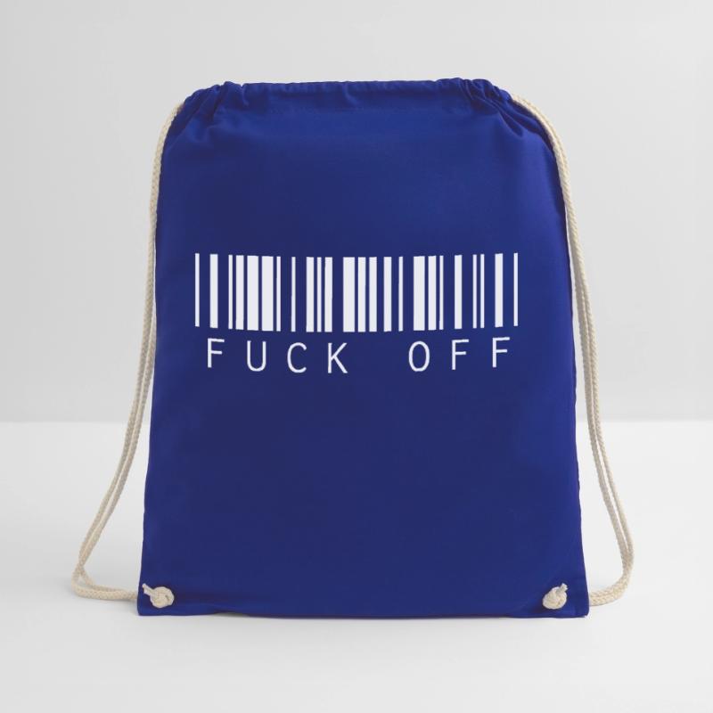 Barcode Strichcode Verzieh´ Dich Spruch Turnbeutel