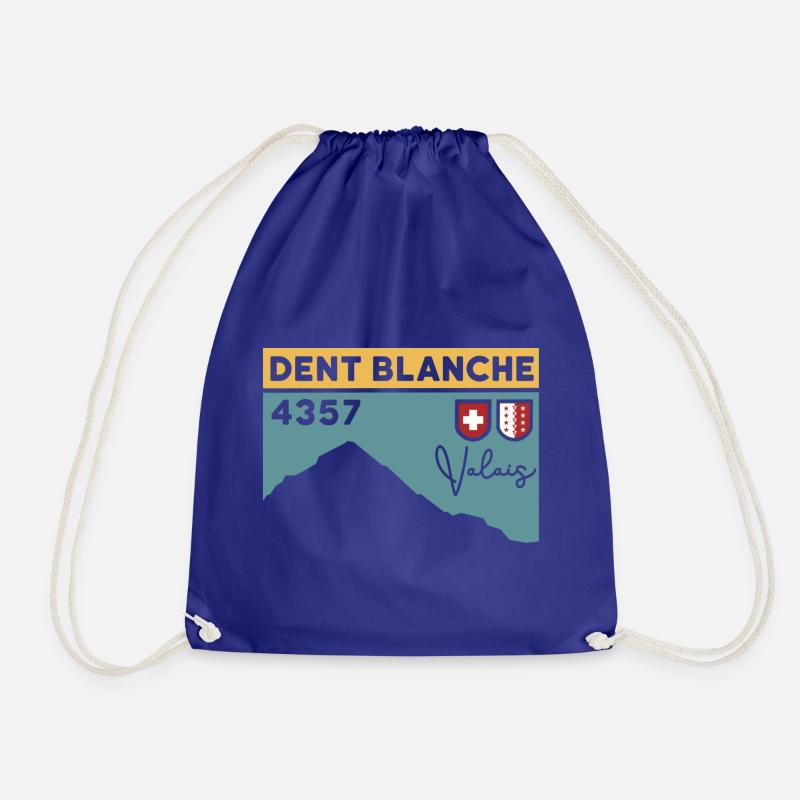 Dent Blanche Grenchen Valais Normal route alpine tour - Drawstring Bag - royal blue