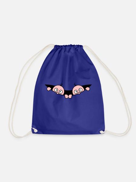 Comic Twins Peeking Out Belly 2 Bébés Enceintes - Sac de sport léger - bleu roi