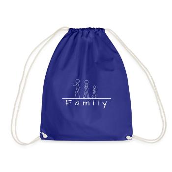 Famille de figurines en bâton - Sac de sport léger - bleu roi - Devant