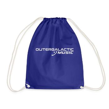 Outergalactic Music logo white - Drawstring Bag - royal blue - Front