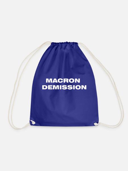 MACRON DEMISSION - Turnbeutel - Königsblau