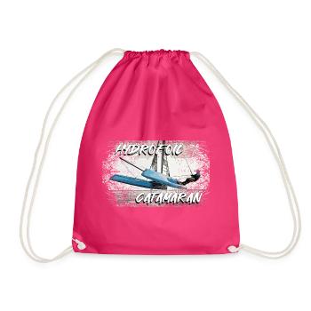 Katamaran-Tragflächenboot - Turnbeutel - Fuchsia - Vorne