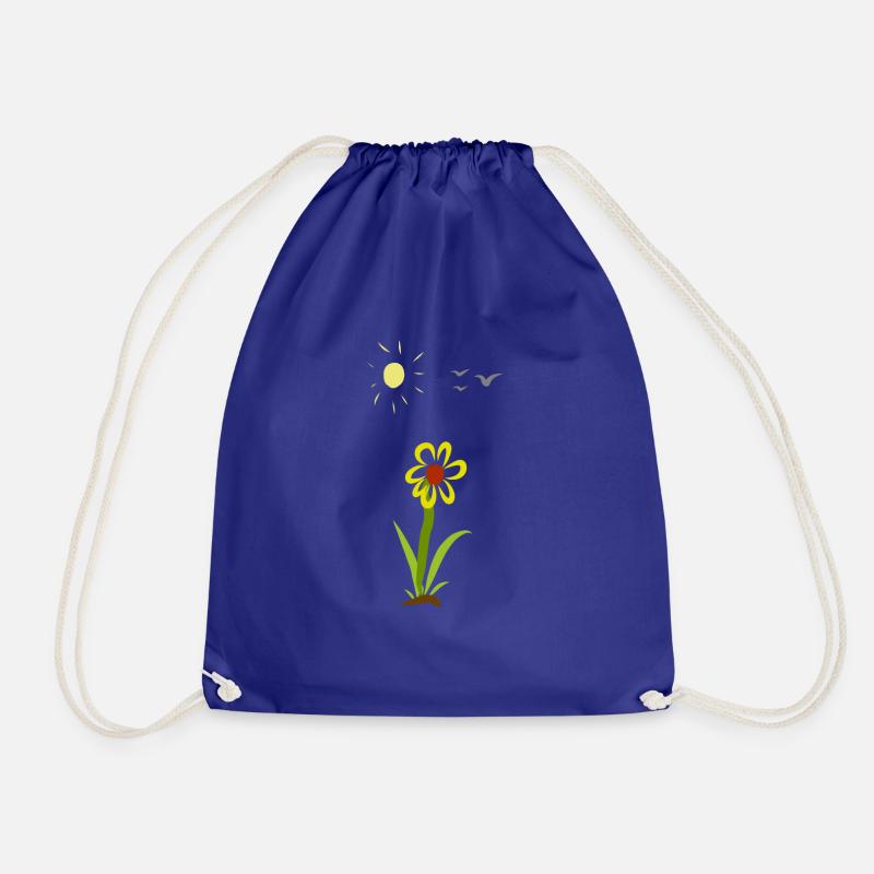 flower - Drawstring Bag - royal blue