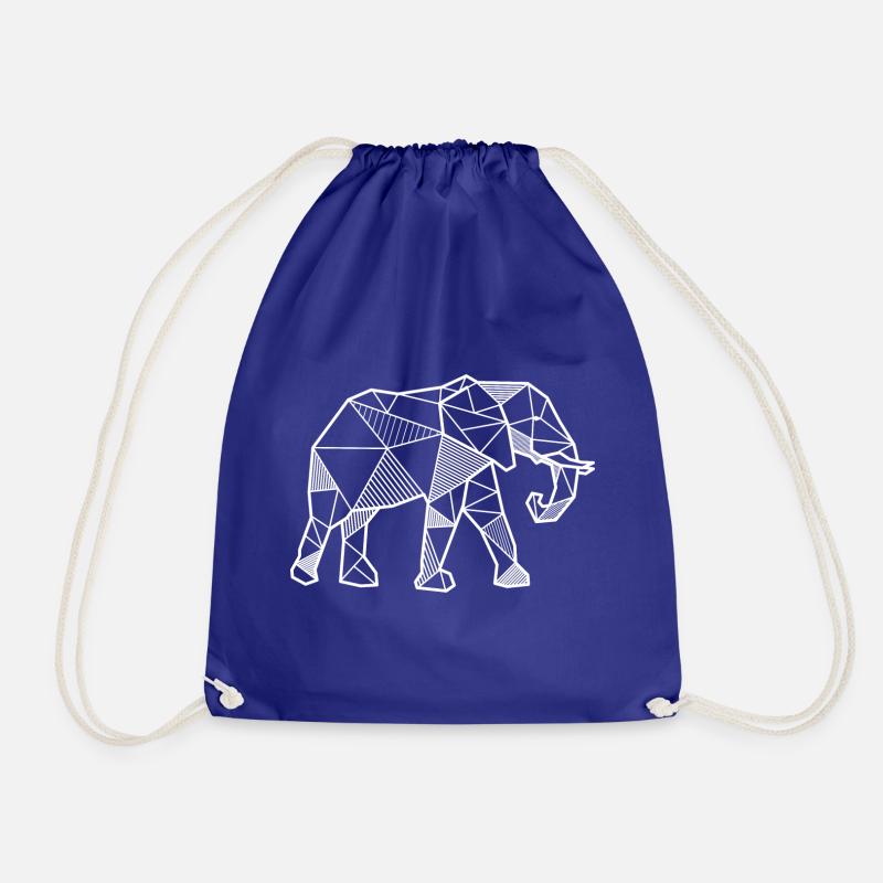 Elephant animal geometric triangle gift wild - Drawstring Bag - royal blue