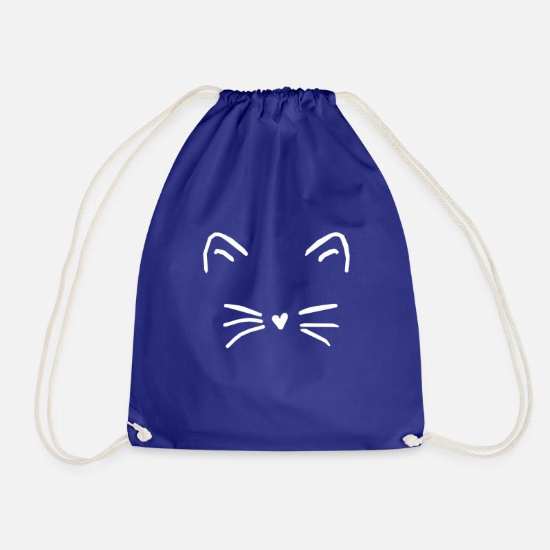 cat - Drawstring Bag - royal blue