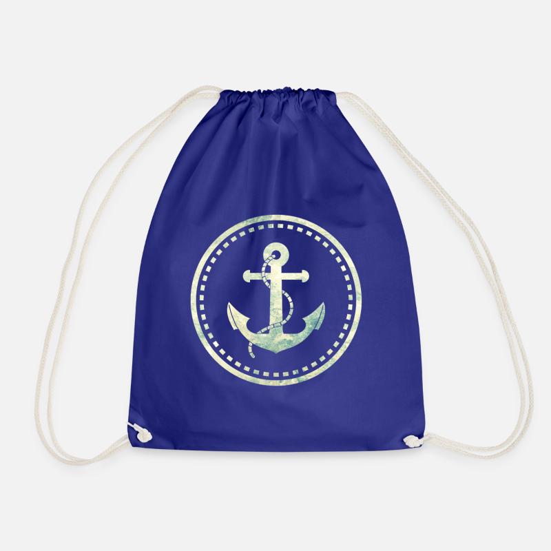 anchor - Drawstring Bag - royal blue