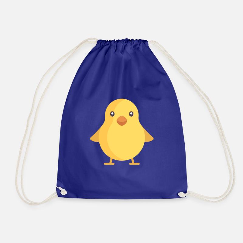yellow chick - Drawstring Bag - royal blue
