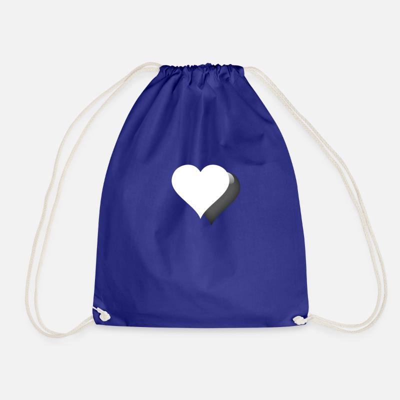heart - Drawstring Bag - royal blue
