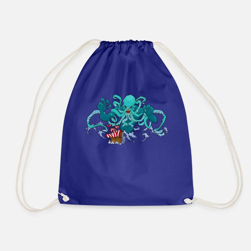 Cthulhu Awakens! - Drawstring Bag - royal blue
