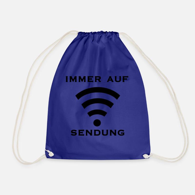 immer auf Sendung - Wlan - Turnbeutel - Königsblau