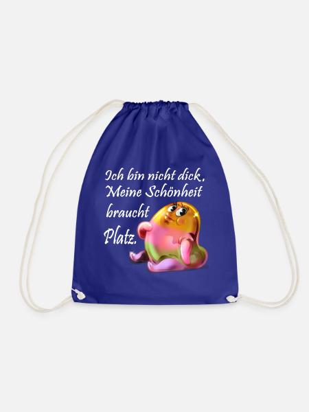 Ich bin nicht dick - Turnbeutel - Königsblau