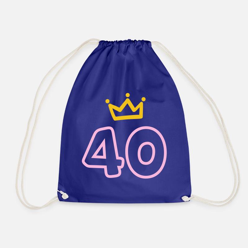40th Birthday Krone Gift - Drawstring Bag - royal blue
